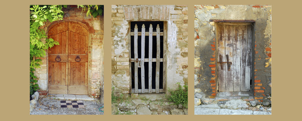 Tuscany Door Tryptych